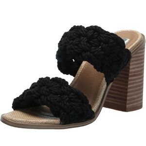 New Dolce Vita Roulette Black  Textured Heels with Chunky Heel